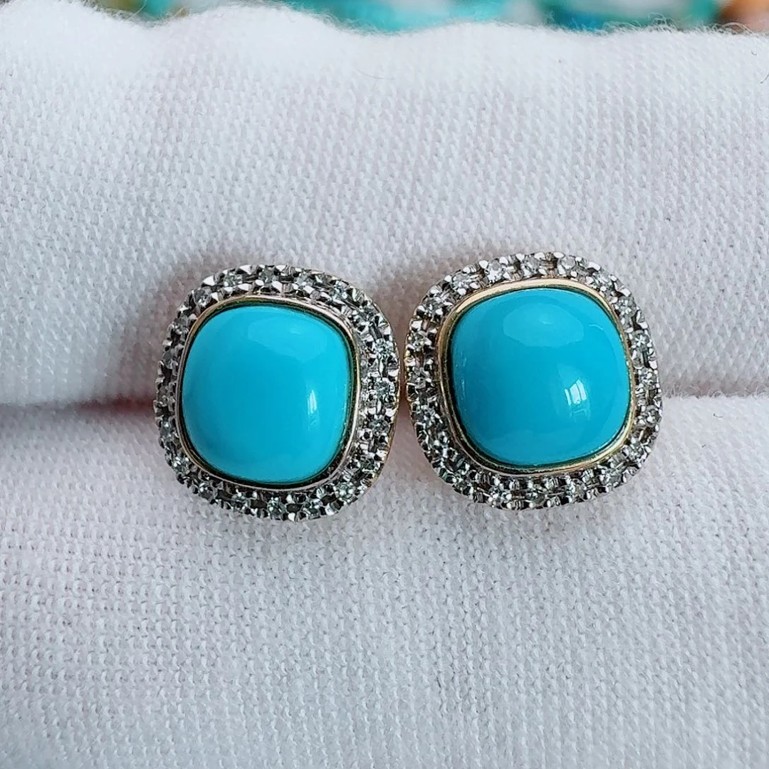 绿松石18K金镶嵌配饰