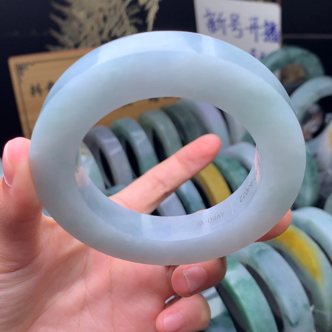 定制翡翠未镶嵌手镯定制不退不换