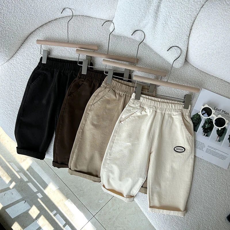 儿童春秋款休闲裤男宝纯棉宽松韩范裤子女宝洋气外穿长裤