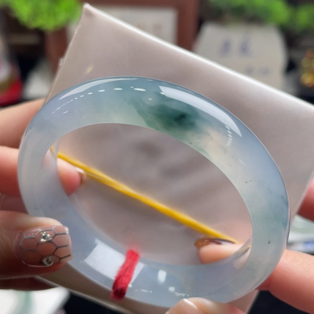 翡翠未镶嵌手镯50.8飘花