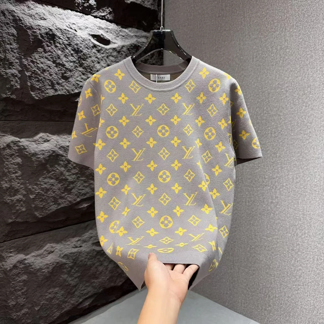 2025秋季纯色简欧轻奢针织圆领针织衫半袖时尚休闲毛衣半袖6666