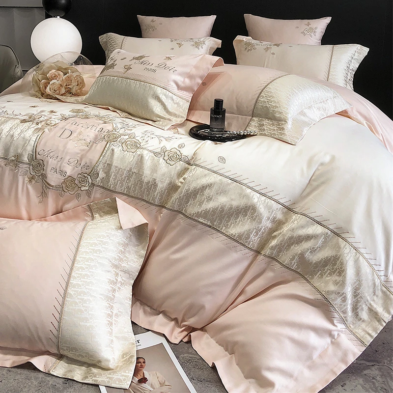 喜兹 罗薇 全棉纯棉绣花四件套 轻奢风高级工艺被套床单床上用品