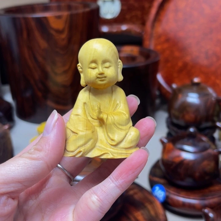 黄杨木黄杨木小弥勒摆件
