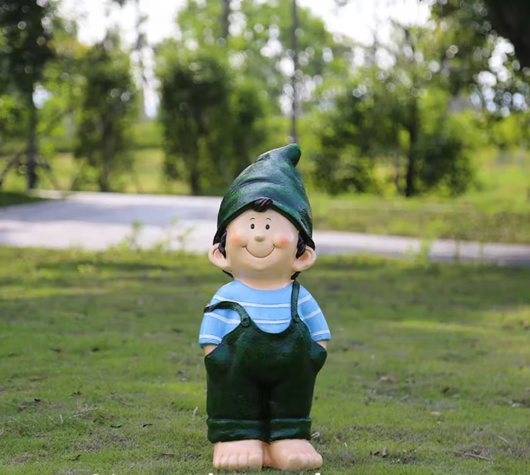花园装饰庭院布置摆件户外幼儿园装饰摆件卡通男女孩雕塑摆件