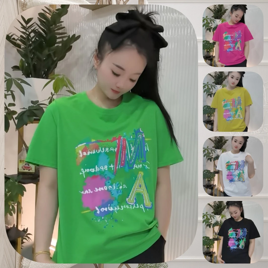 【婉婷服饰】9602圆领短袖T恤夏季潮牌时尚百搭休闲女装宽松