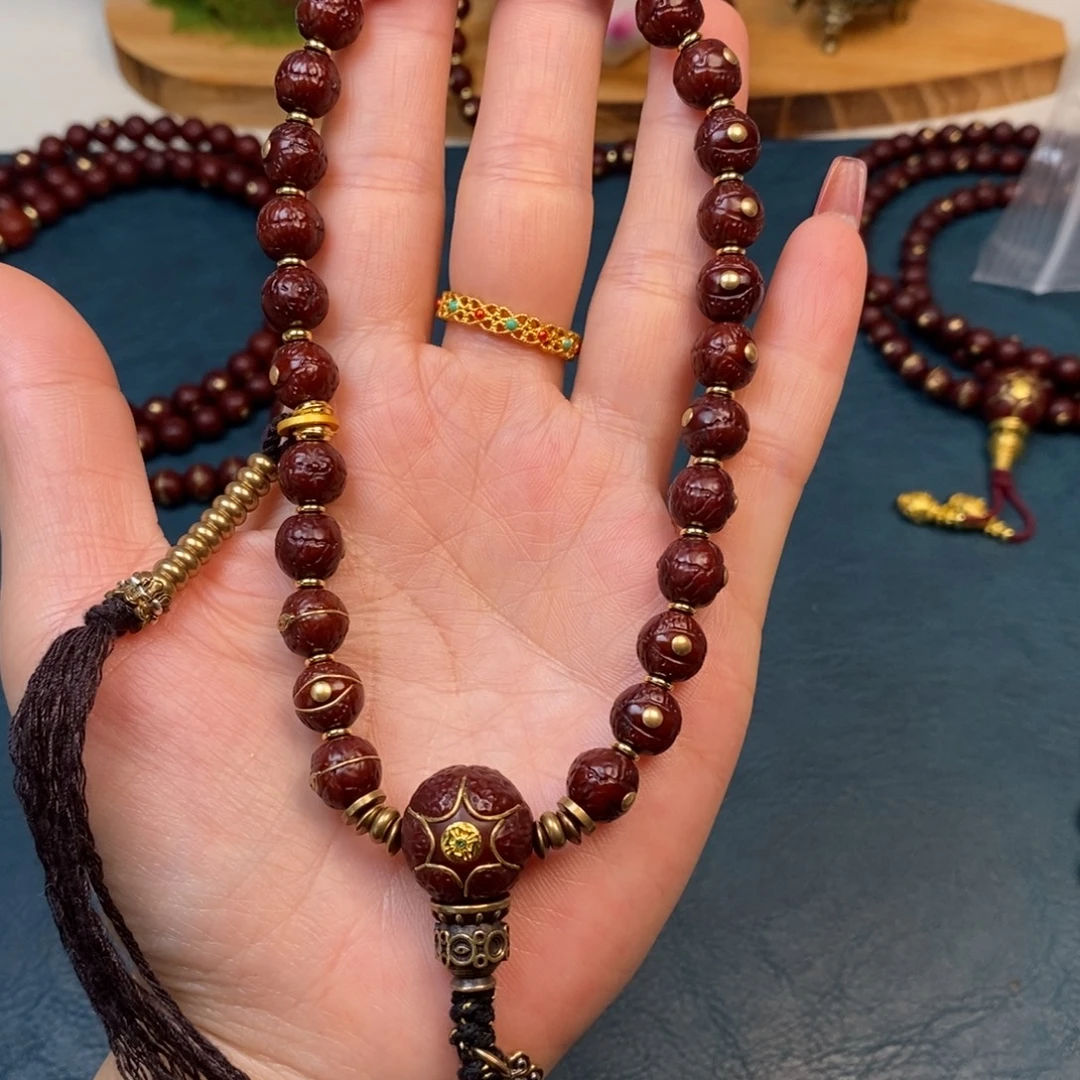 手串凤眼菩提手持金钉铜满配8.8