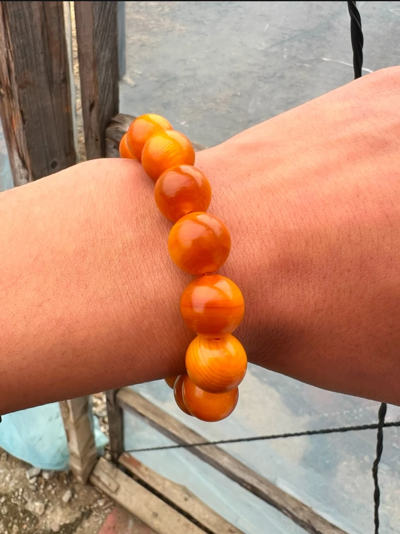 琥珀木黄油1.2封釉手串