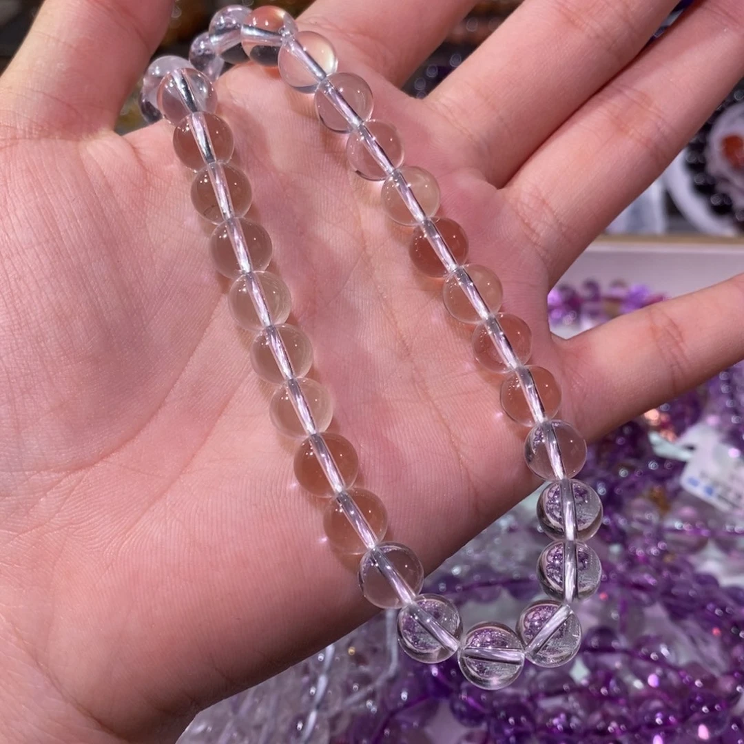 水晶手链未镶嵌阿*啦白水晶8+