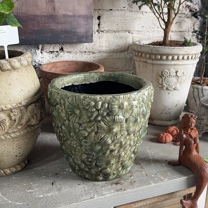 许纯的花房 绿色 花 釉面