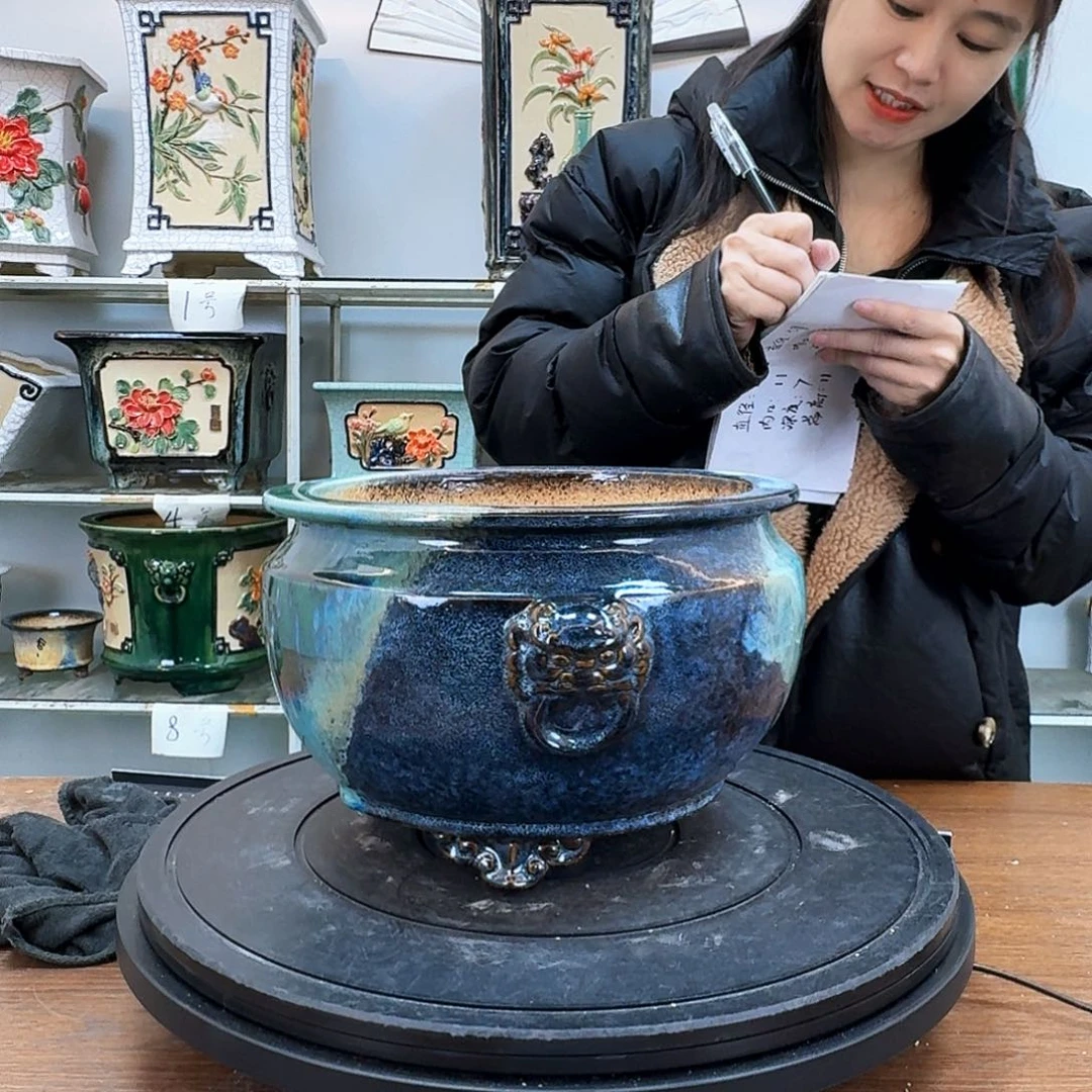 六**爪石湾盆180陶瓷