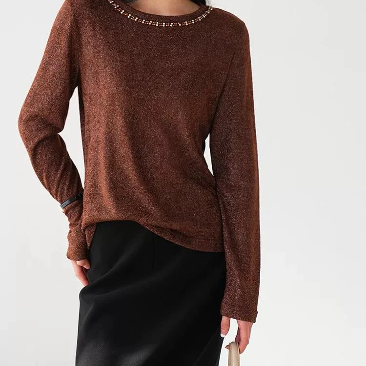 Q4080【特价-占单者限购】秋季美拉德色系，日常通勤超百搭打底