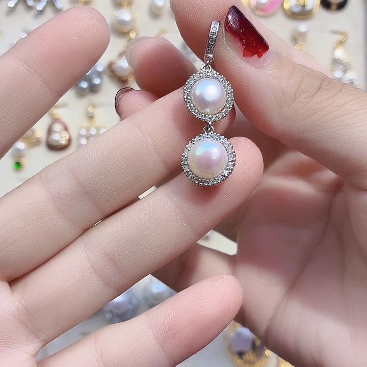 合金淡水珍珠耳饰