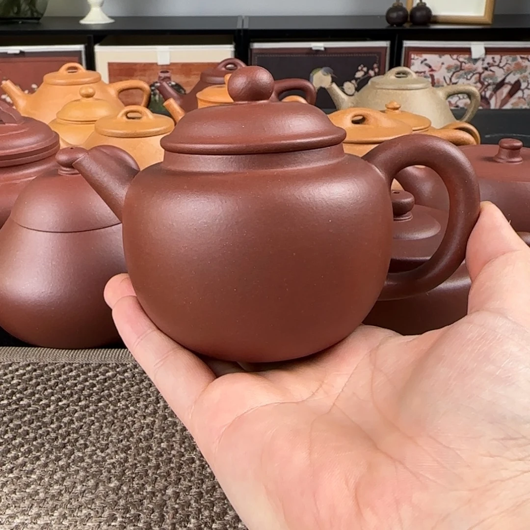 茶壶紫砂微瑕高柿