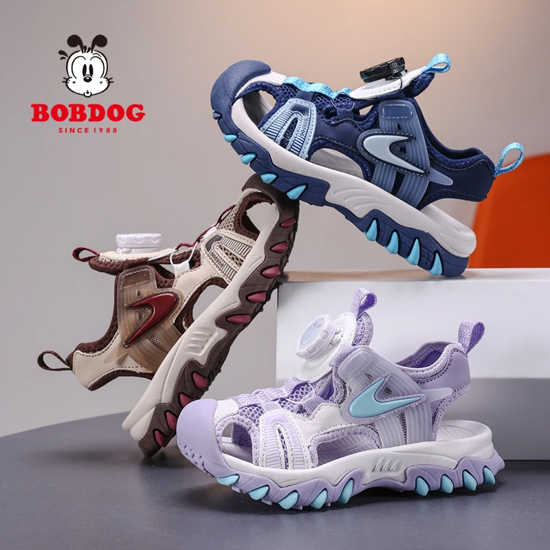 巴布豆凉鞋2025新款男沙滩鞋女夏季透气鞋子小童镂空包脚凉鞋防滑