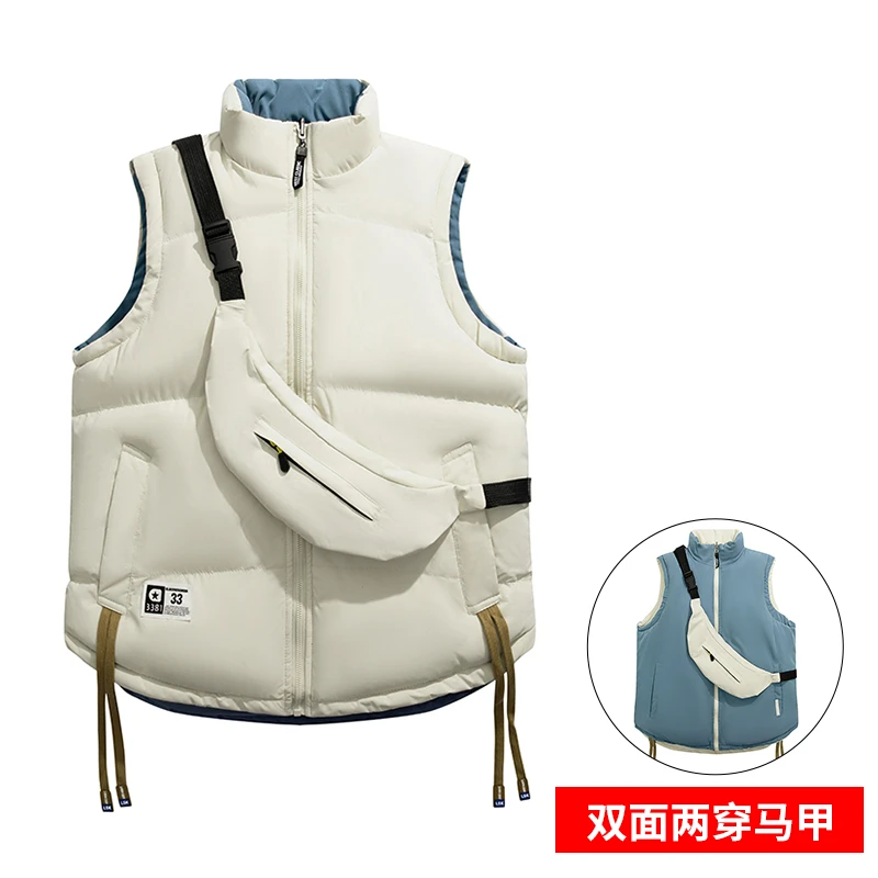 2025秋冬新款双面穿马甲ins风男士网红马甲男款潮牌休闲潮流街头