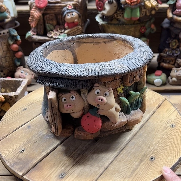 嘻哈多肉花盆百搭