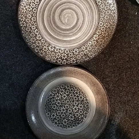 瓷片微瑕紫砂十寸八寸浅盘两个一组