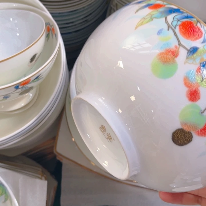 瓷片荔枝七寸汤碗一个