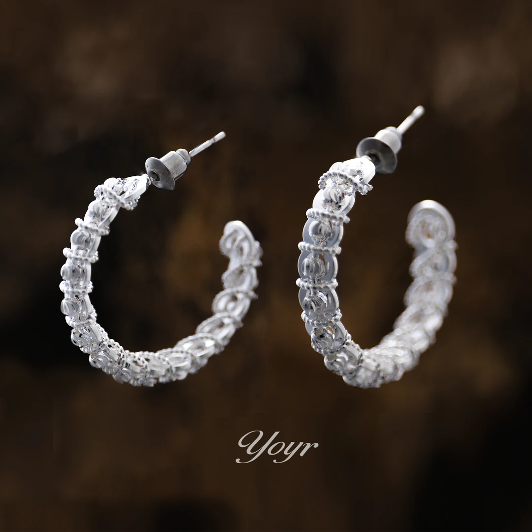 YOYR 黄铜耳饰 灵动缠绕耳圈重工气质时尚冷淡风高级感耳环女