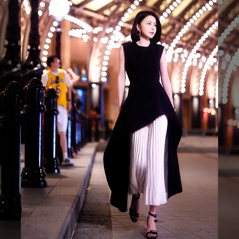 溶溶【花开月落】RONGRONG 原创设计高级感气质高级轻奢连衣裙B7351