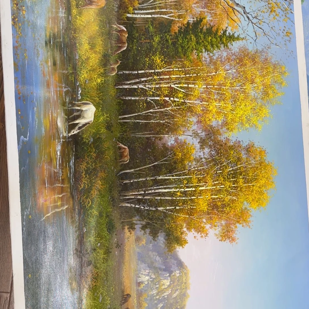 冬***叶油画加油加油努力加油加油