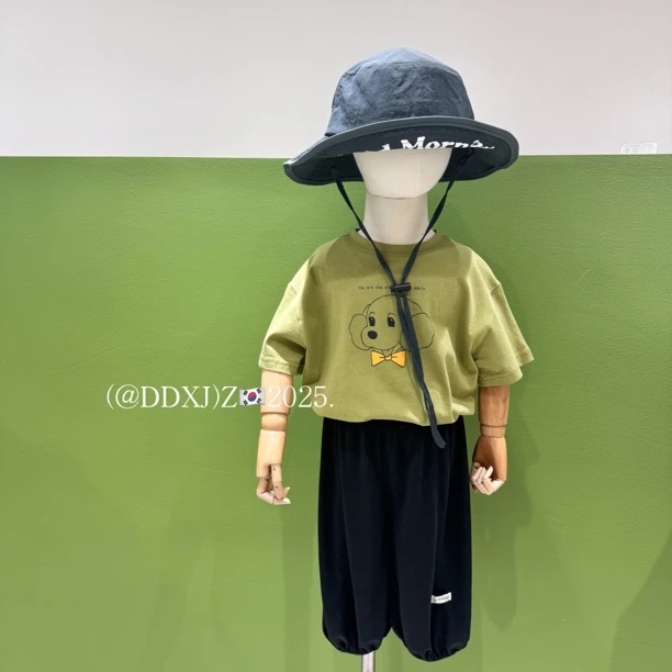 【达不溜家】夏季无性别穿搭原创亮色百搭小狗印花短袖T恤 25060