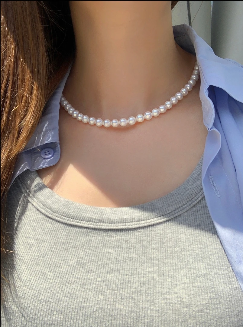 【冰哥推荐】天然淡水珍珠项链   5-6mm左右   多样性发一