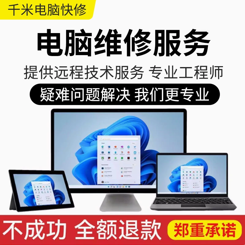 电脑维修蓝屏维修网络修复系统安装疑难杂症远程维修Win11Win10W7