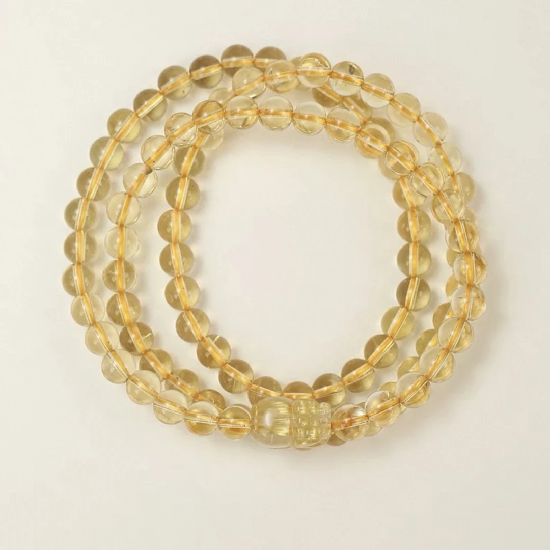 《财韵金串》6mm三圈貔貅手链黄水转运 财富 勇气与健康