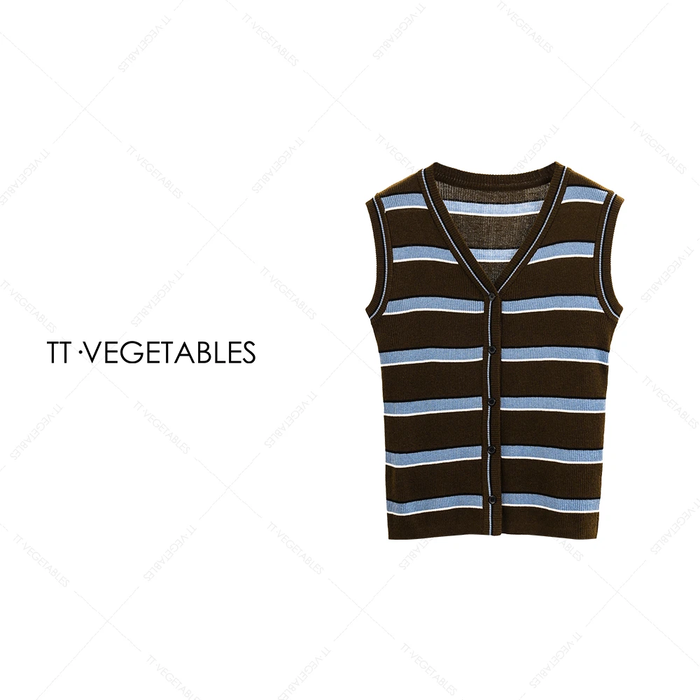 TT・VEGETABLES【序白】牧笛 绵羊毛无袖外套女士马甲气质上衣521629