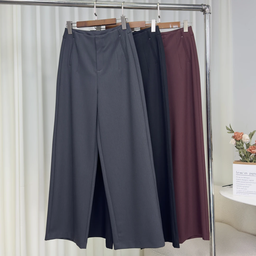 春夏款高腰小阔腿西裤百搭显瘦