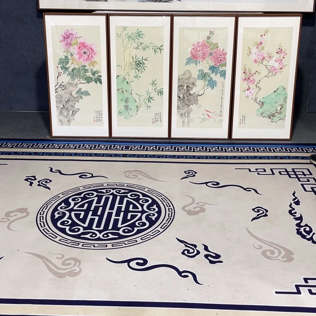 国画手绘画作品带框