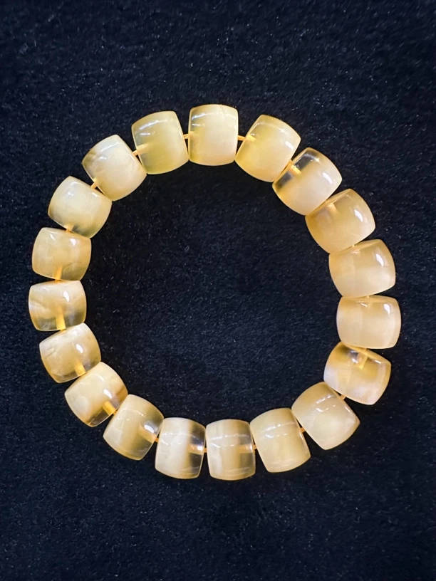 俄料高品质收藏级半山半水金绞蜜蜜蜡手串12mm+