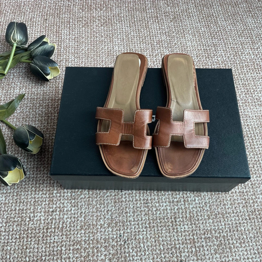 95新 Hermes/爱马仕 A9430 Hermes 拖鞋 95新 36码