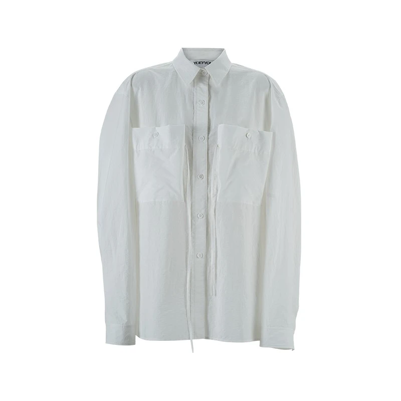 YOEYYOU 设计师品牌25春夏春夏新款直身/大口袋衬衫/翻边腰头半裙