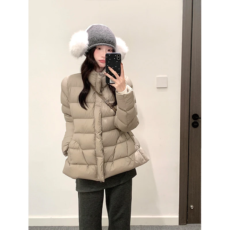 2025冬季新款立领长袖收腰廓形短款棉服外套女修身显瘦通勤风棉衣