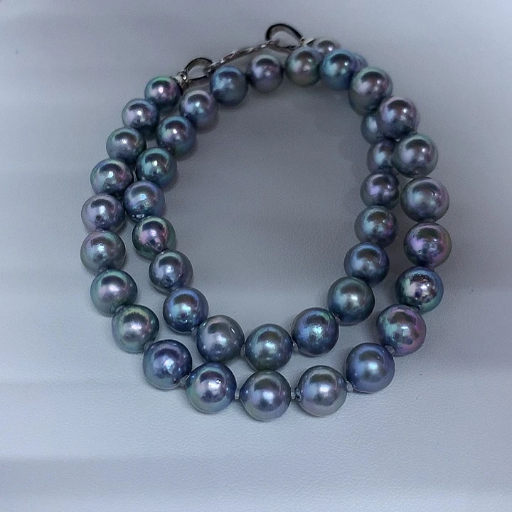 银S925镶嵌海水珍珠项链8-9