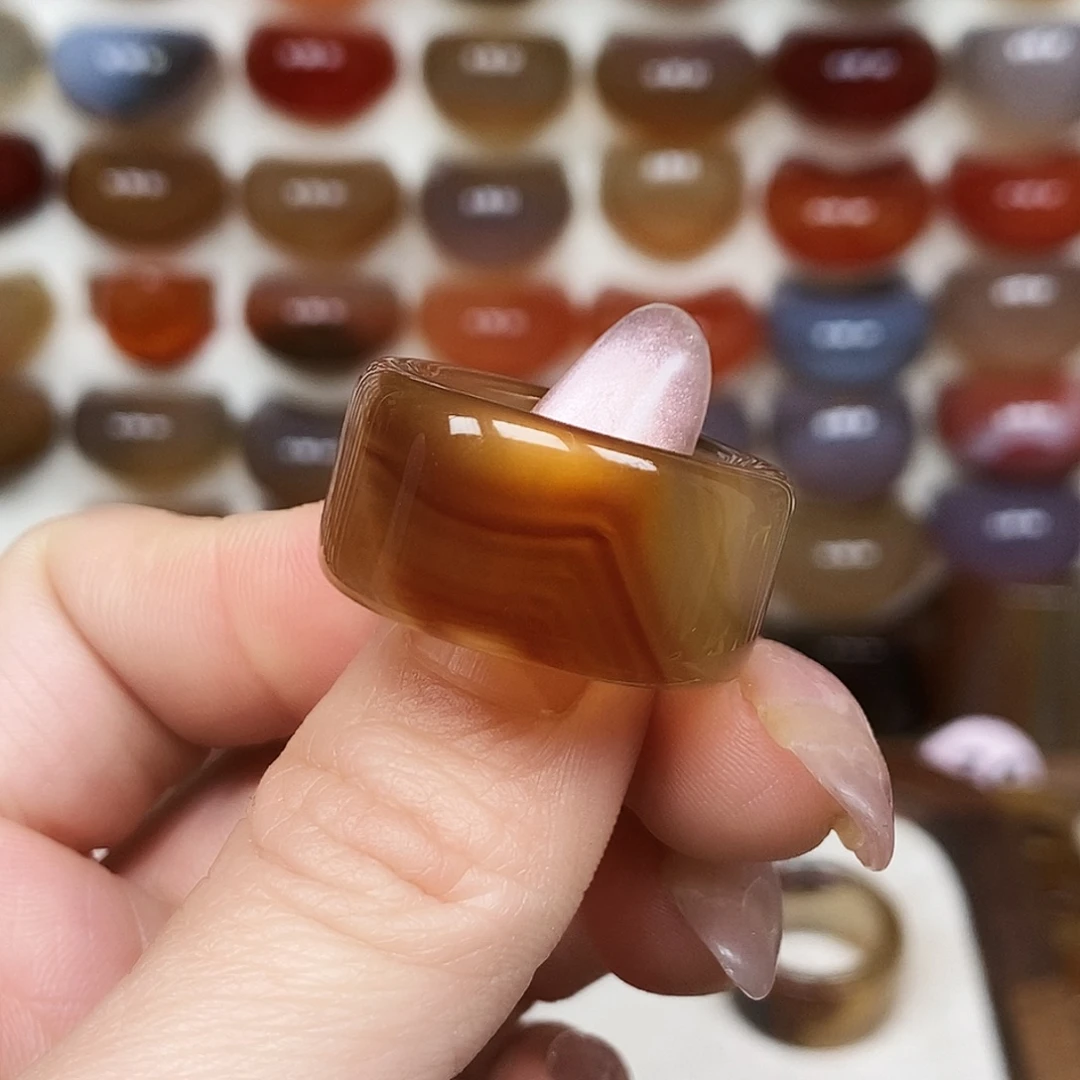 心***然玛瑙/玉髓合金戒指