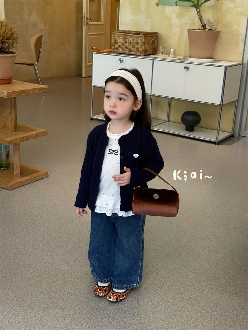 KIAI·25秋~麻花毛衣开衫831031（汉服）藏青