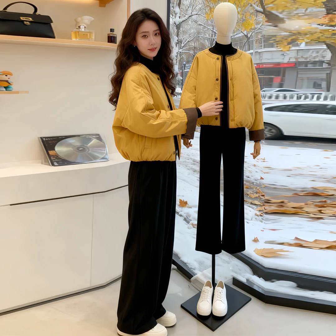 2025冬季新款慵懒风宽松潮流棉服时尚百搭外套女