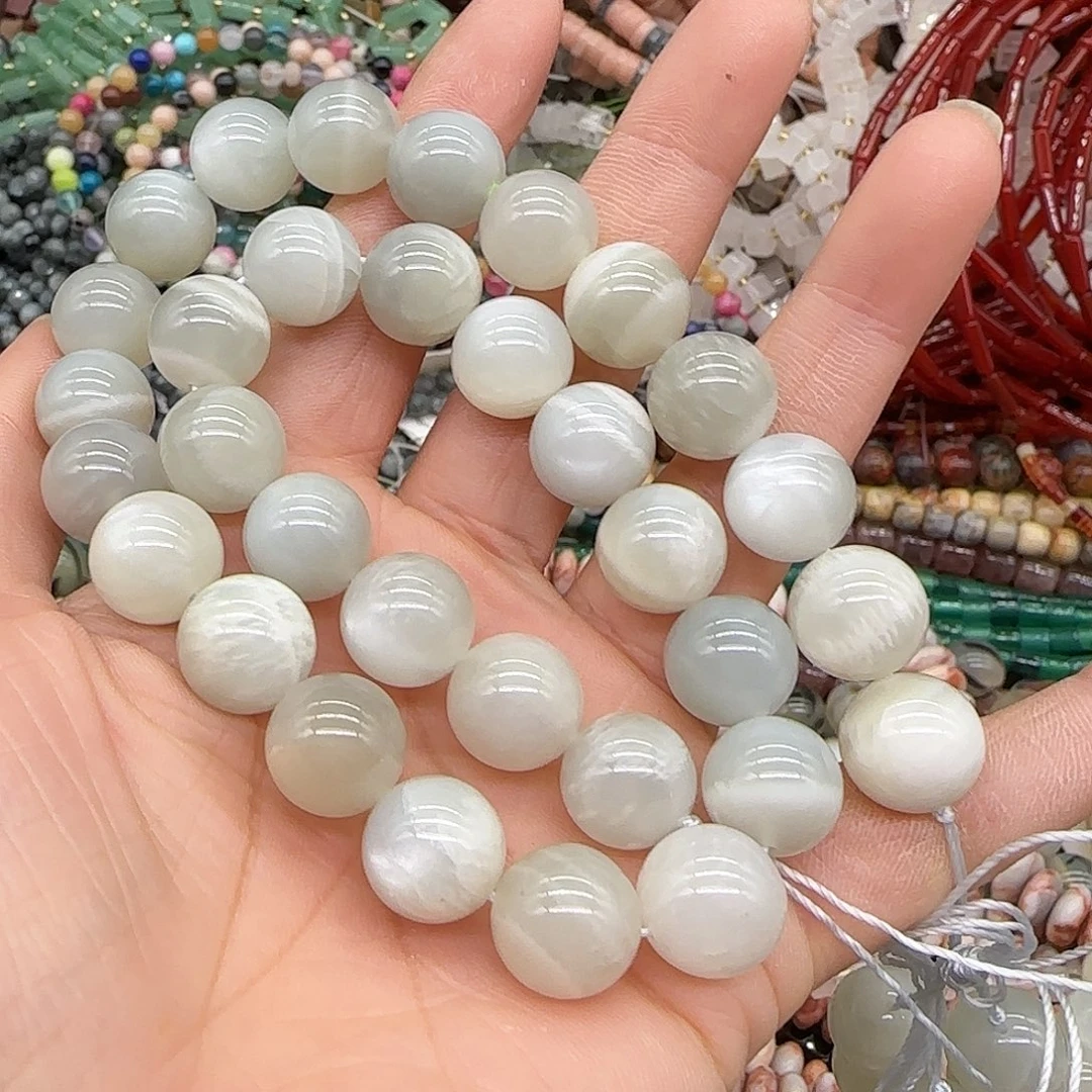合金玛瑙/玉髓珠宝半成品银月光12mm一条