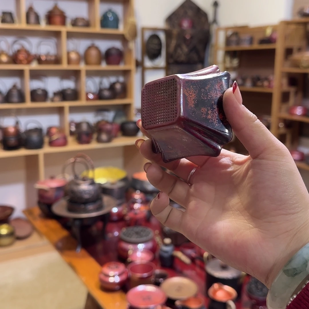紫铜手工制作摆件一个烤色