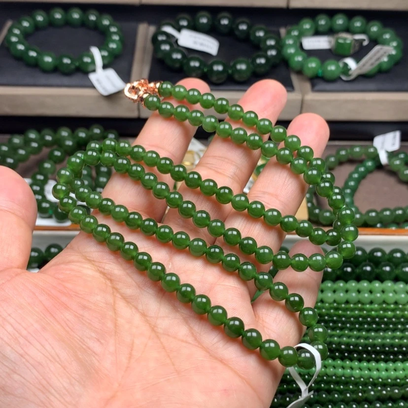 【闪购商品】手串未镶嵌和田玉（碧玉）冰辣6m m