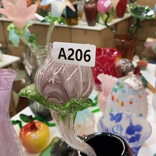 琉璃高度42厘米琉璃玫瑰花