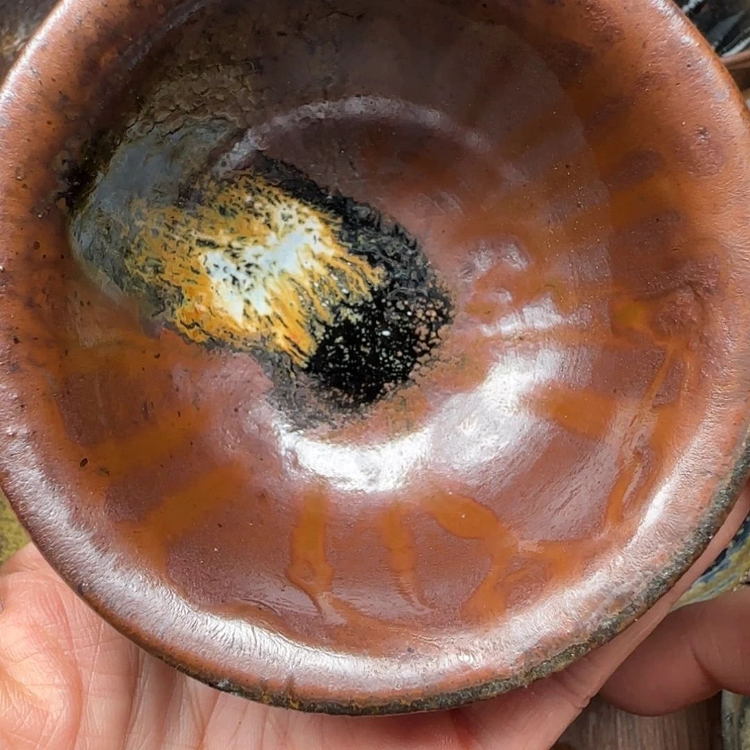 柴烧建盏茶盏茶杯452