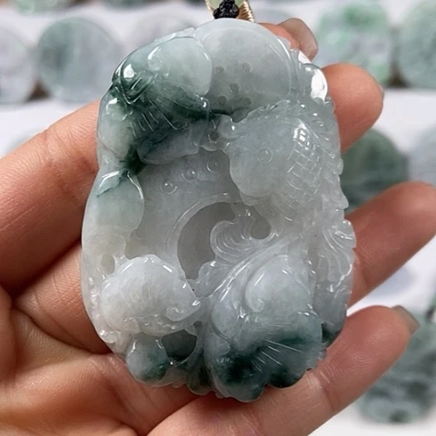 翡翠颈饰未镶嵌年年有余福利