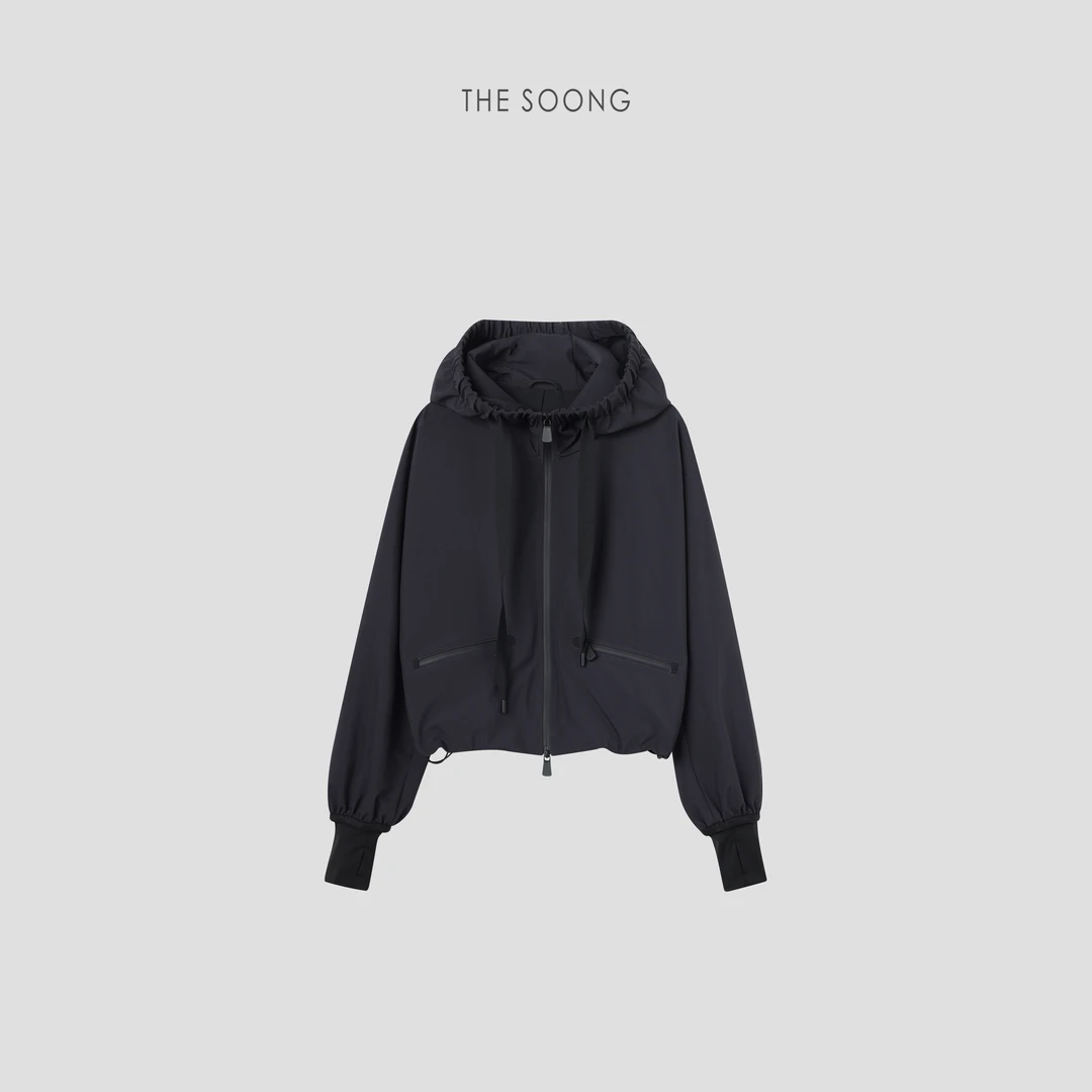 THESOONG|‘抽褶帽’软壳防风冲锋衣外套HWWT7419