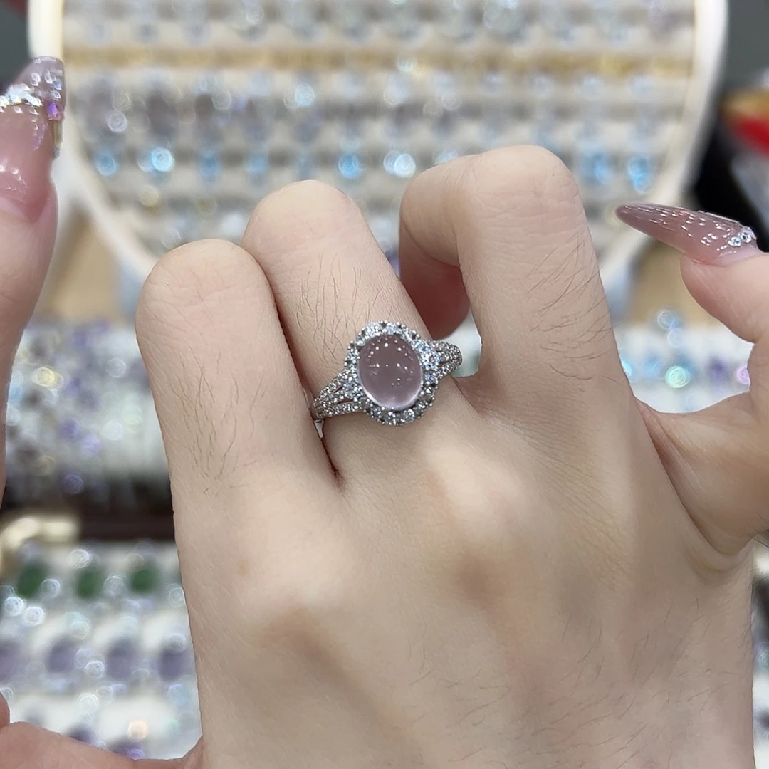 戒指萤石银S925镶嵌