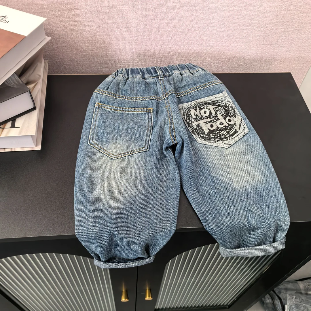 童装男童牛仔裤春秋季中小童宽松长裤儿童男孩宝宝帅气休闲裤潮流