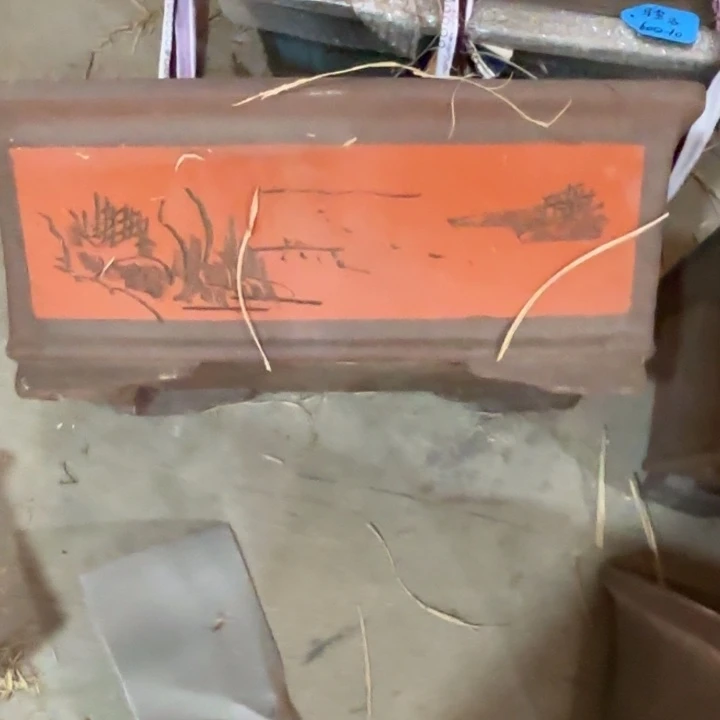 紫砂花盆80-1。微瑕。